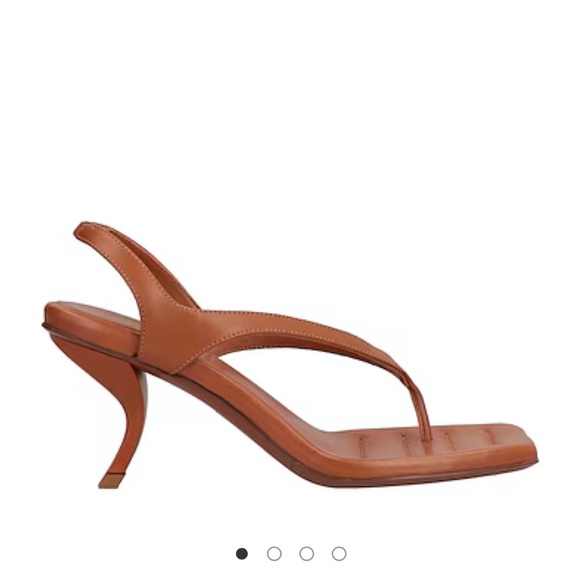 GIA BORGHINI x RHW Rosie 13 Leather Thong Sandals Brown - Picture 6 of 8